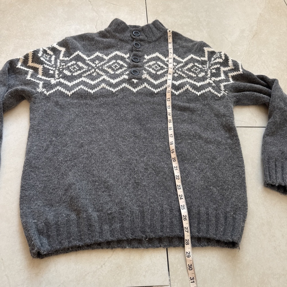 Davis & Squire Gray Nordic Style Yoke Wool Blend Henly Sweater Mens Sz L - Picture 4 of 7